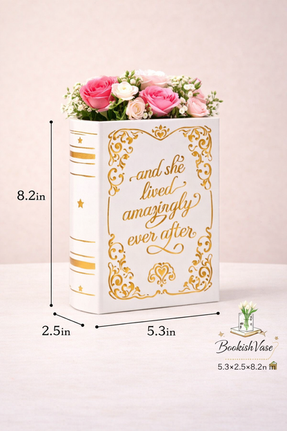 Large Ceramic Bookish Vase
